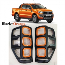 ครอบไฟท้าย ดำด้าน - ส้ม ใส่ ฟอร์ด แรนเจอร์ Ford ranger 2012 - 2015+ mc ส่งฟรี EMS